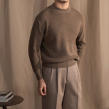 Warm Classic Men's Crewneck Sweater - Wide Rib Wool Blend Coffee brown 3D Changing Face Moving Picture Frame - Tophatter Daily Deals