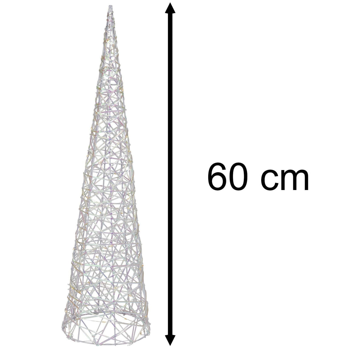 LED Iridescent Cone Light | Light-up Christmas Tree Cone with Timer - 60cm LED Light - Tophatter Daily Deals