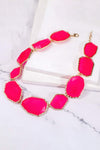 Geometrical Shape Zinc Alloy Frame Resin Necklace Necklaces - Tophatter Daily Deals