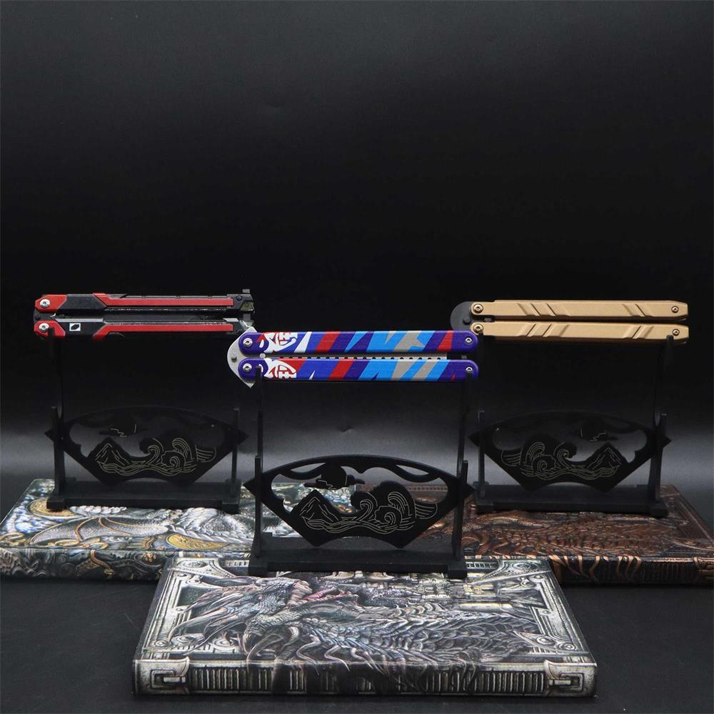2-Layer Wooden Landscape Pattern Weapon Display Holder - Tophatter Daily Deals