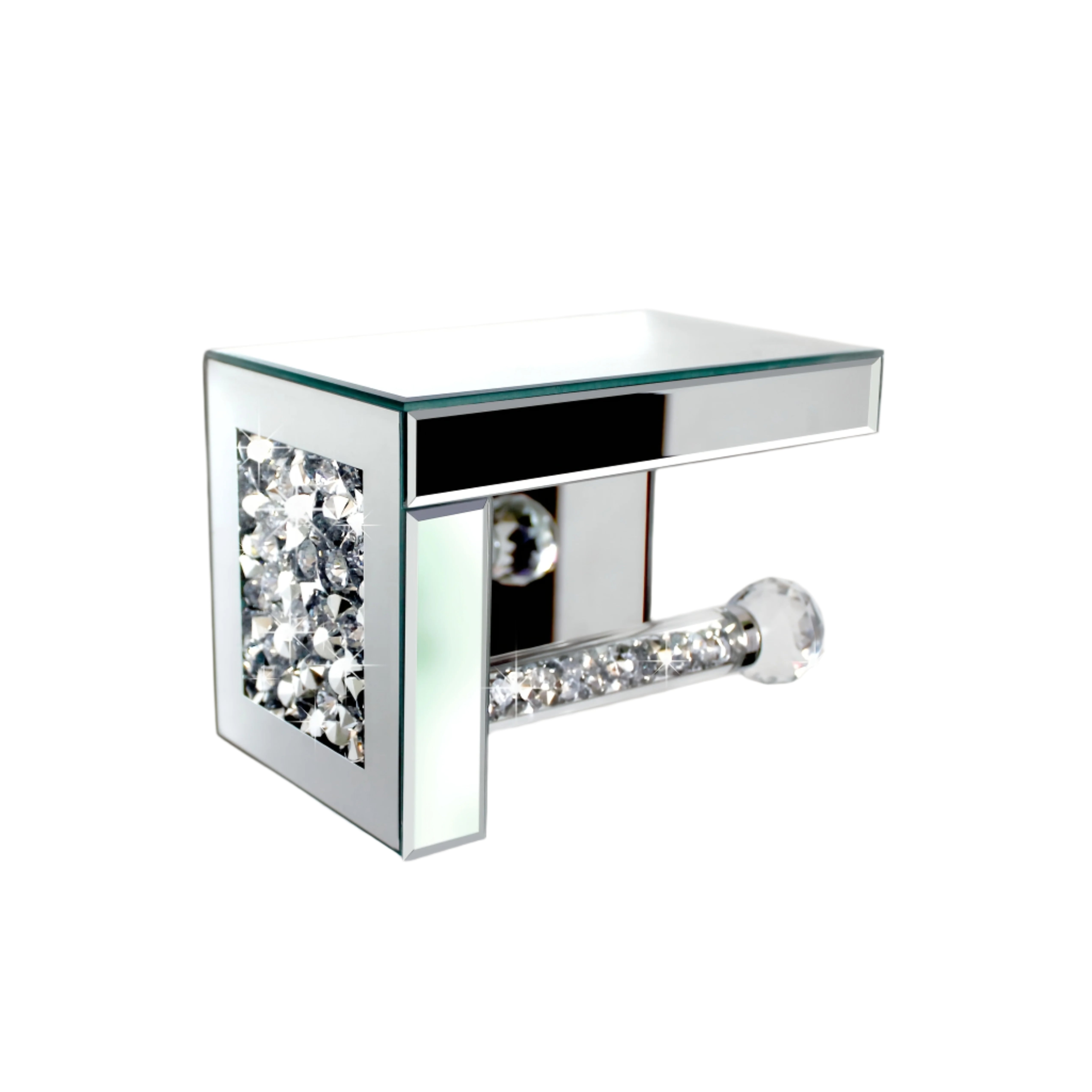 Crystal Glass Tissue Box Holder Countertop Organizer Bathroom Accessories - Tophatter Daily Deals