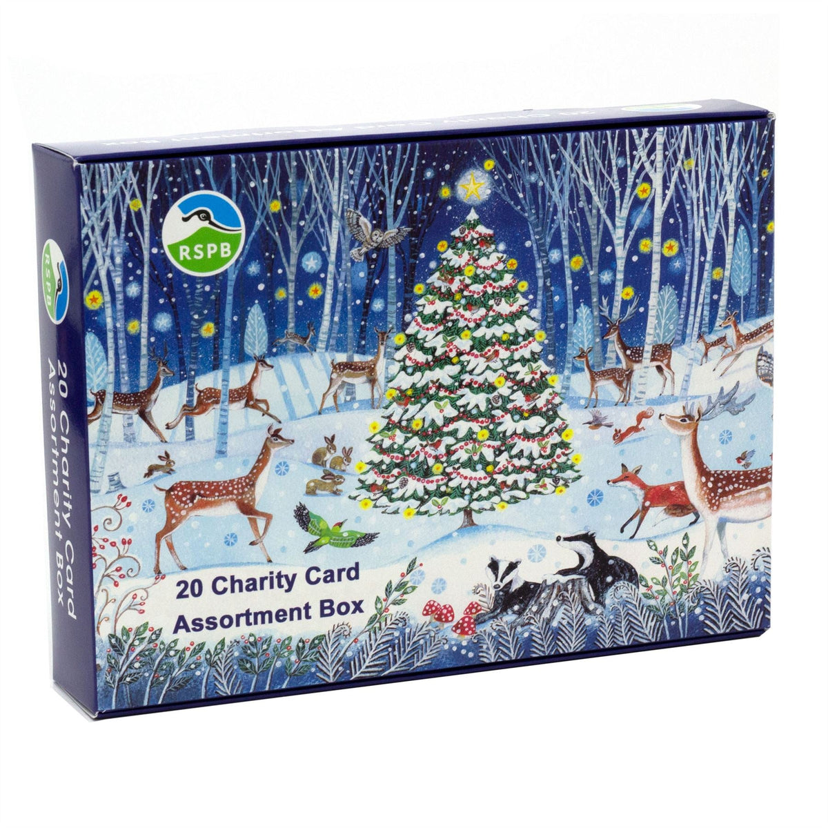 Pack of 20 RSPB Charity Christmas Greeting Cards | Winter Wildlife Designs Greeting Card - Tophatter Daily Deals