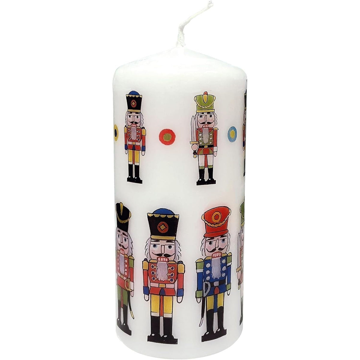 Nutcracker Christmas Pillar Candle | Festive Candle Nutcracker Design - 13cm Candle - Tophatter Daily Deals