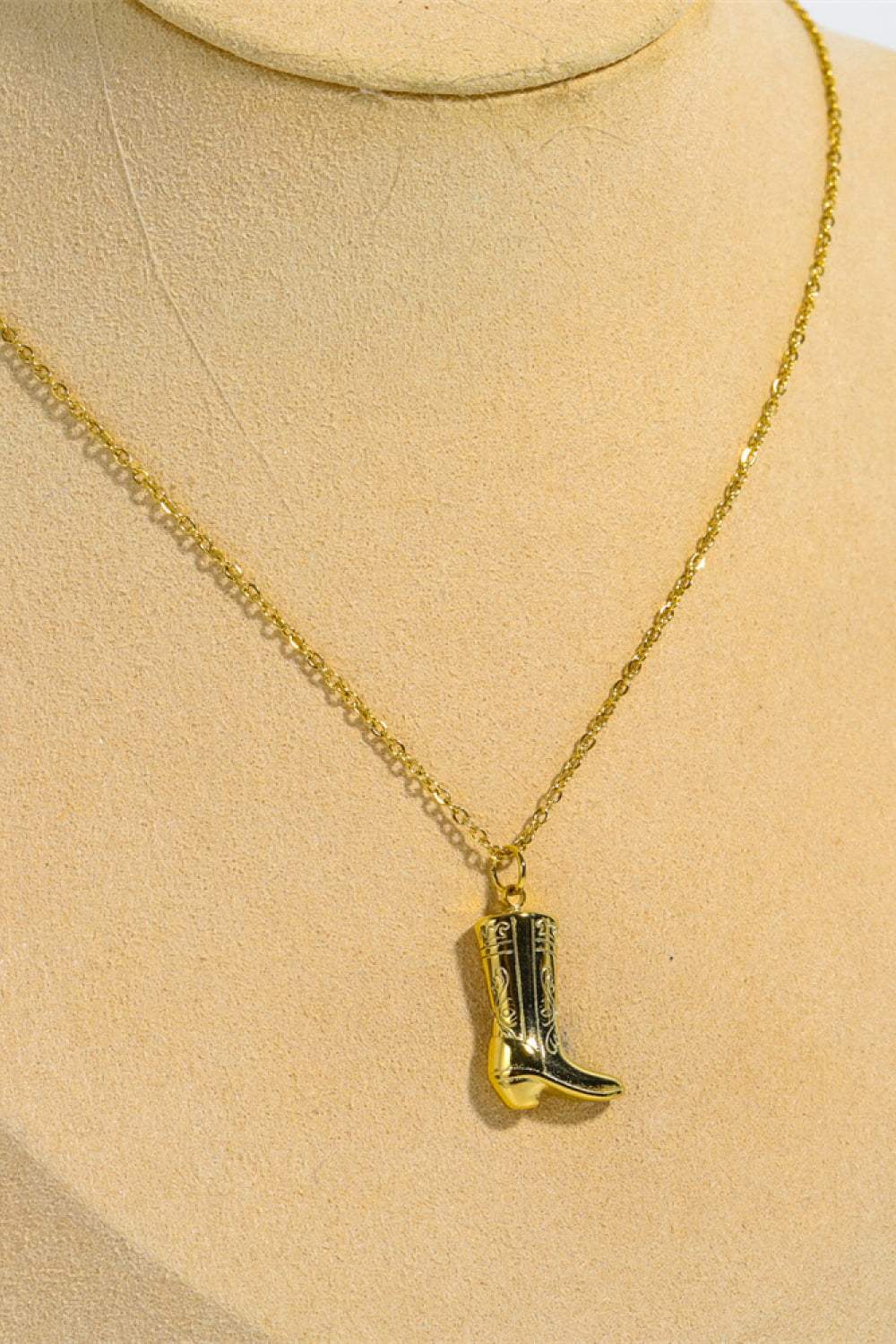 Cowboy Boot Pendant Stainless Steel Necklace Necklaces - Tophatter Daily Deals