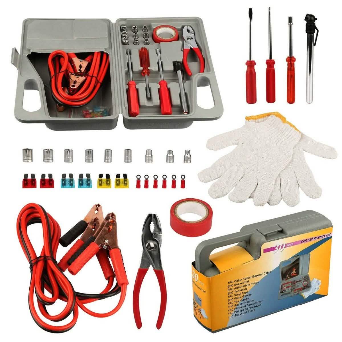 31-Piece: Emergency Roadside Tool Kit Automotive - Tophatter Daily Deals