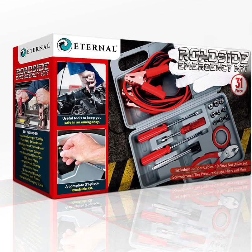 31-Piece: Roadside Emergency Kit Automotive - Tophatter Daily Deals