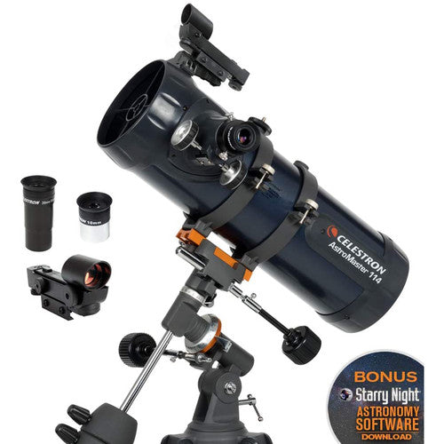 Celestron AstroMaster 114EQ 114mm f/8.8 Reflector Telescope - Tophatter Daily Deals
