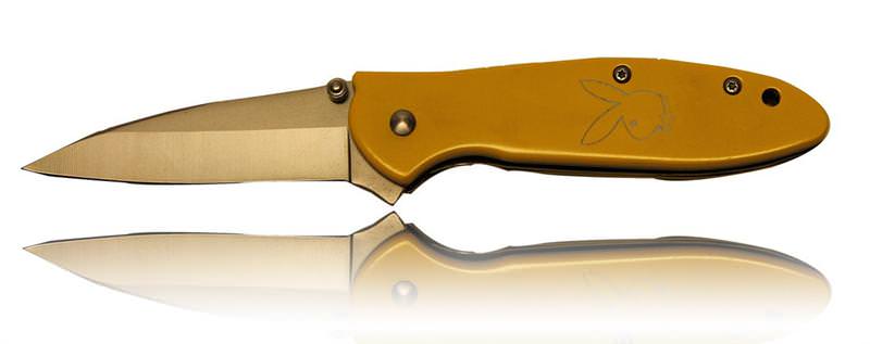 Yellow PLAYBOY Bunny Assisted Opening Pocket Knife - TOPHATTER'S ARMORY DEALS Collectible Weapons - Tophatter Daily Deals