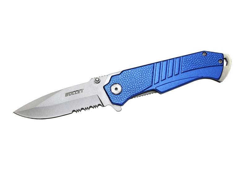 BULLET Spring Assisted Opening Knife - Blue - Tophatter Daily Deals