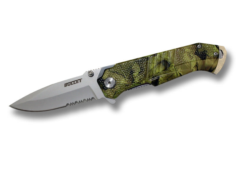 BULLET Spring Assisted Opening Knife - Camo - TOPHATTER'S ARMORY DEALS Collectible Weapons - Tophatter Daily Deals