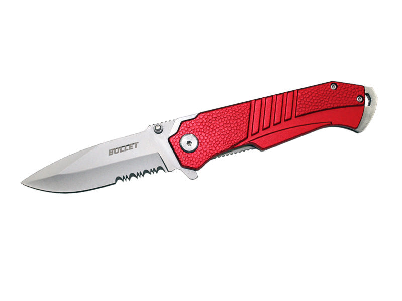 BULLET Spring Assisted Opening Knife - Red - Tophatter Daily Deals