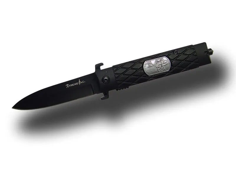 Metal Rubber Baton Handle Xtreme-Tac Spring Assist Knife - Tophatter Daily Deals