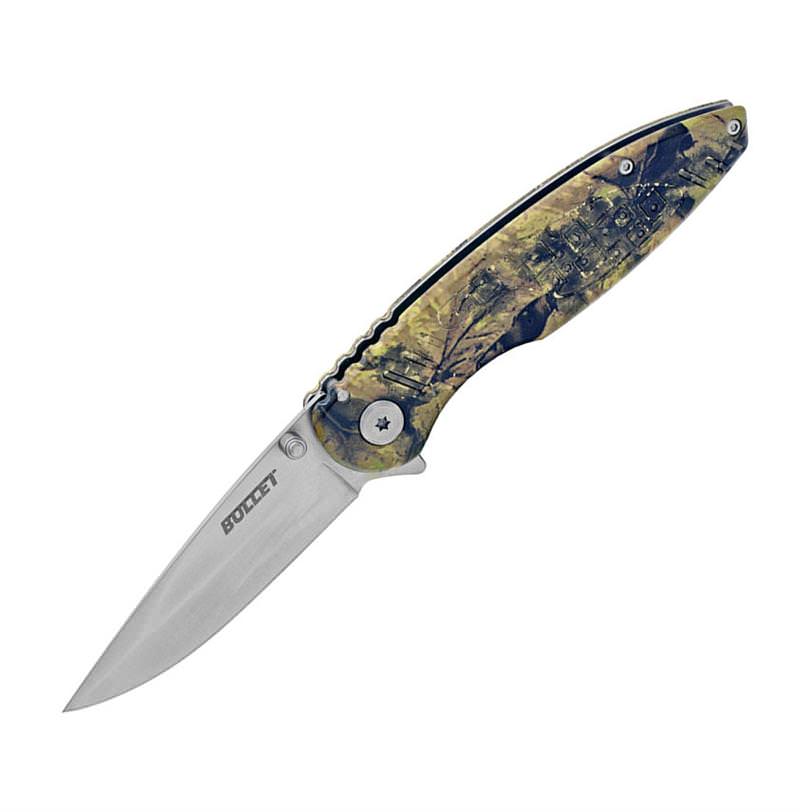 BULLET Diamond Blade Spring Assisted Opening Knife - Camo Handle Collectible Weapons - Tophatter Daily Deals