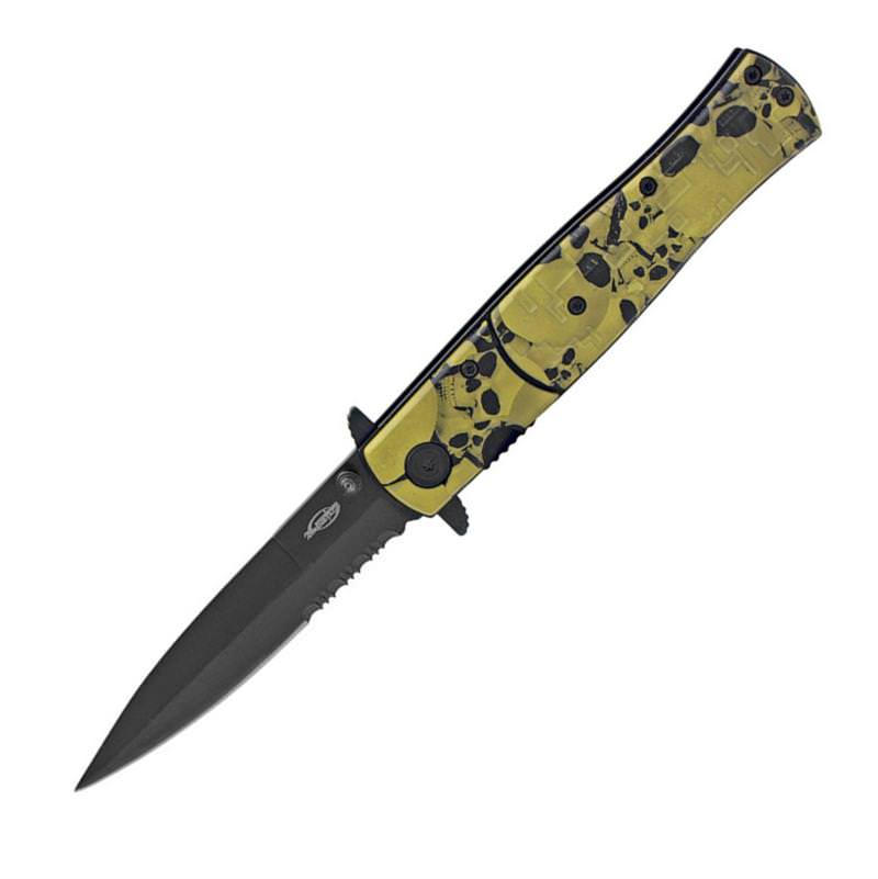 Desert Skull Camo Stiletto Style Assisted Opening Knife - TOPHATTER'S ARMORY DEALS Collectible Weapons - Tophatter Daily Deals