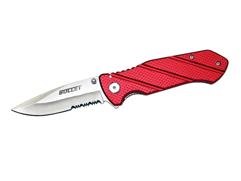 BULLET Spring Assisted Opening Knife - Red Handle - TOPHATTER'S ARMORY DEALS Collectible Weapons - Tophatter Daily Deals