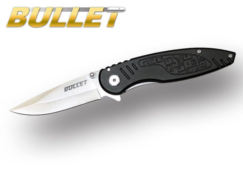 BULLET Diamond Blade Spring Assisted Opening Knife - Black Handle Collectible Weapons - Tophatter Daily Deals
