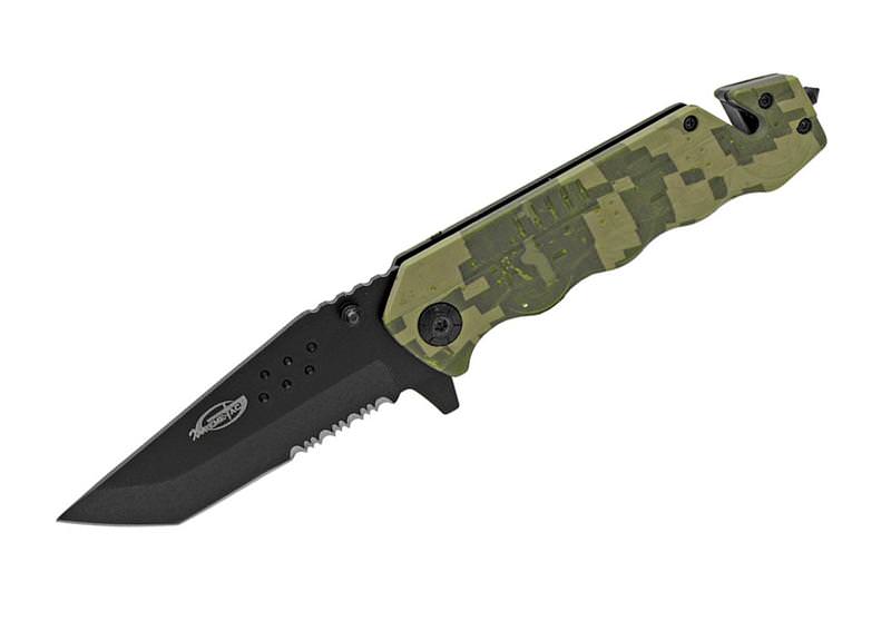 Army Tank Digital Green Camo Rescue Assisted Opening Knife - TOPHATTER'S ARMORY DEALS Collectible Weapons - Tophatter Daily Deals
