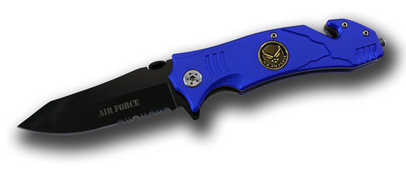 Air Force 4.5 Inch Tactical Rescue Knife - Half Serrated Blade Collectible Weapons - Tophatter Daily Deals