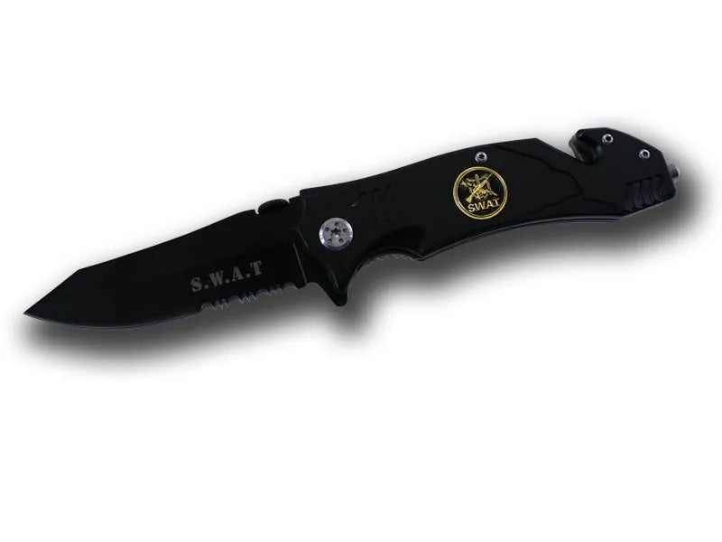4.5 Inch Tactical Rescue Knife - Half Serrated Blade - Tophatter Daily Deals
