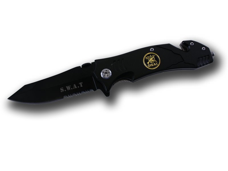 4.5 Inch Tactical Rescue Knife - Half Serrated Blade Collectible Weapons - Tophatter Daily Deals