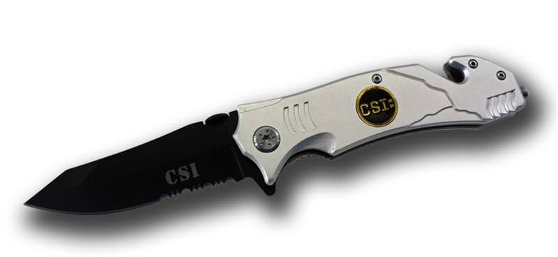 CSI 4.5 Inch Tactical Rescue Knife - Half Serrated Blade Collectible Weapons - Tophatter Daily Deals
