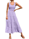 Tiered Smocked Wide Strap Dress Casual Dresses - Tophatter Daily Deals