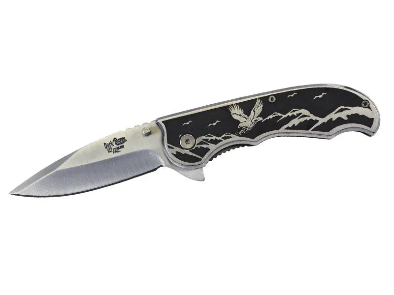 Eagle Design Printed Metal Handle Assisted Open Knife - Tophatter Daily Deals