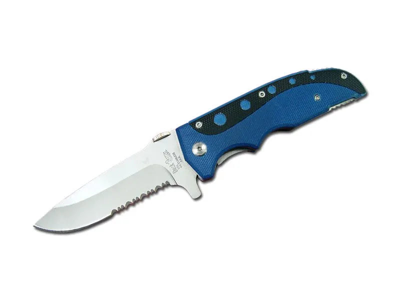 8 Inch Spring Assist Blue & Black G10 Handle Knife - Tophatter Daily Deals