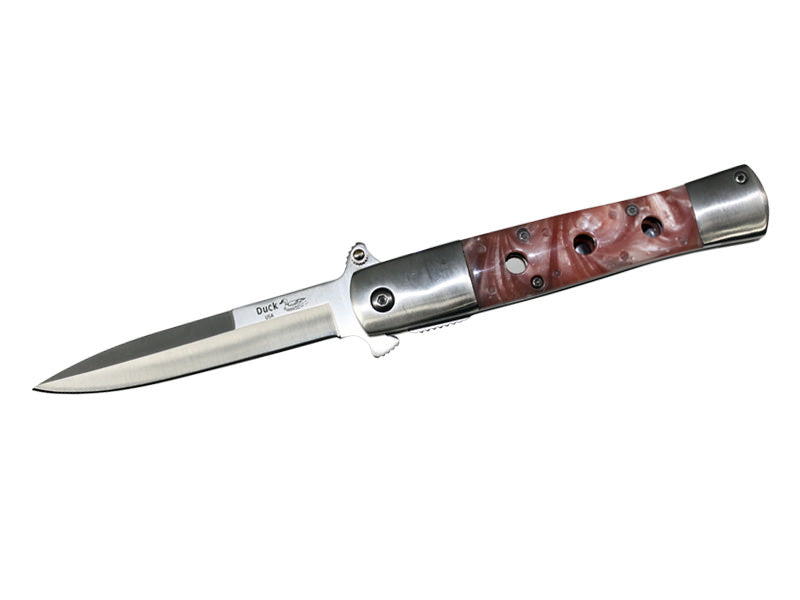 Stiletto Style Spring Assist knife With Pink Pearl Handle - TOPHATTER'S ARMORY DEALS Collectible Weapons - Tophatter Daily Deals