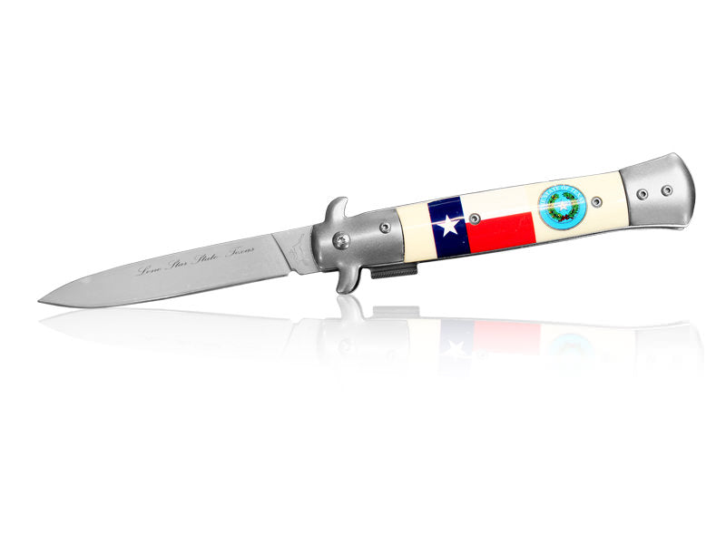 Pocket Knife Stilleto Texas Spring Assisted Knife - TOPHATTER'S ARMORY DEALS Collectible Weapons - Tophatter Daily Deals