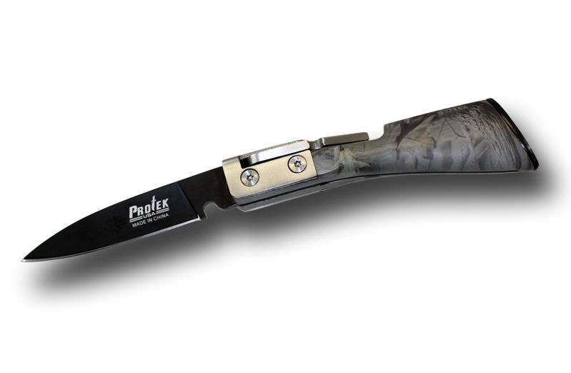 Camo Finish Handle Stock Shotgun Folding Pocket Knife Collectible Weapons - Tophatter Daily Deals