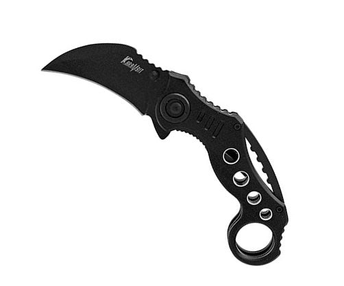 5 Inch Black Metal Handle Karambit Spring Assisted Opening Knife Collectible Weapons - Tophatter Daily Deals