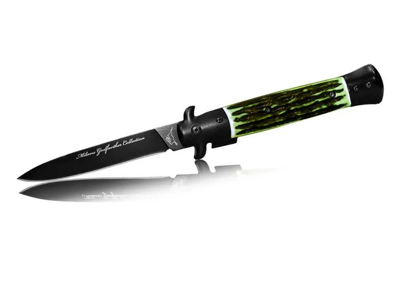 Milano Godfather Stiletto Style Assisted Opening Knife - Green - Tophatter Daily Deals
