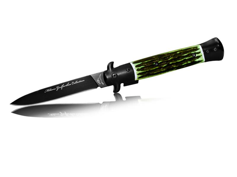 Milano Godfather Stiletto Style Assisted Opening Knife - Green - TOPHATTER'S ARMORY DEALS Collectible Weapons - Tophatter Daily Deals