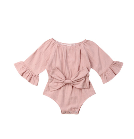Bow long sleeve suit Pink 0 - Tophatter Daily Deals