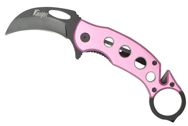 5 Inch Pink Karambit Tactical Rescue Spring Assisted Opening Knife - Tophatter Daily Deals