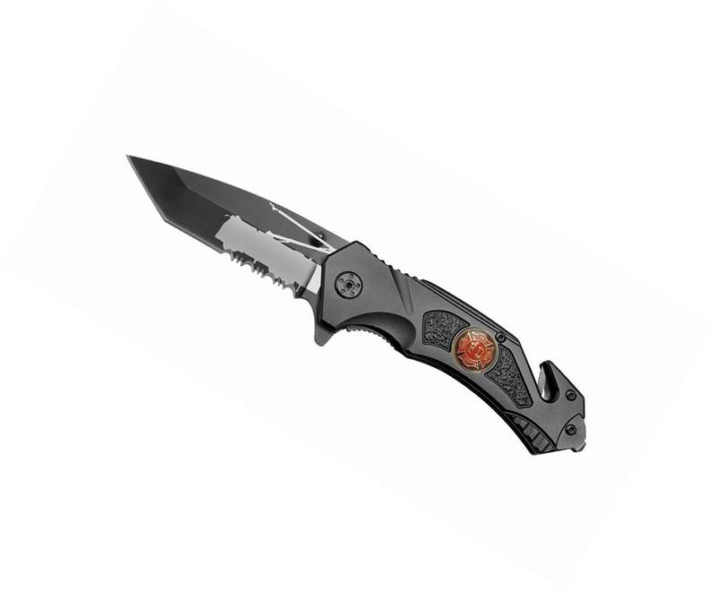 Assisted Opening Tactical Rescue Knife - Fire Fighter Collectible Weapons - Tophatter Daily Deals