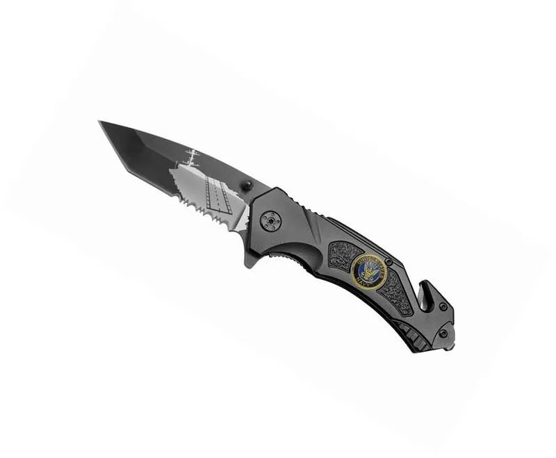 Assisted Opening Tactical Rescue Knife - Navy - Tophatter Daily Deals