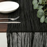 Balinese Crinkle Table Flag Boho Twist Tablecloth Black 0 - Tophatter Daily Deals