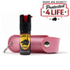 Pink Personal Defense Pepper Spray OC-18 1/2 oz - Leather Case - Tophatter Daily Deals