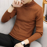 Fitted Men’s Turtleneck Sweater - Slim Fit Cotton Blend Caramel 3D Changing Face Moving Picture Frame - Tophatter Daily Deals