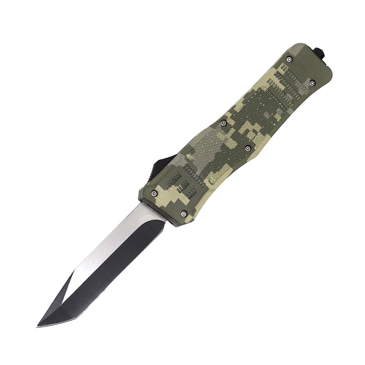 3.5" ABS OTF Automatic Knife w/ Drop Point Blade Camo - Tophatter Daily Deals