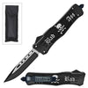 9" Bad A$$ Skull Tactical OTF Pocket Knife Drop Point Blade - TOPHATTER'S ARMORY DEALS Collectible Weapons - Tophatter Daily Deals