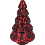 Red Glass Christmas Tree | Freestanding Mottled Gold Tree Ornament - 20cm Ornament - Tophatter Daily Deals