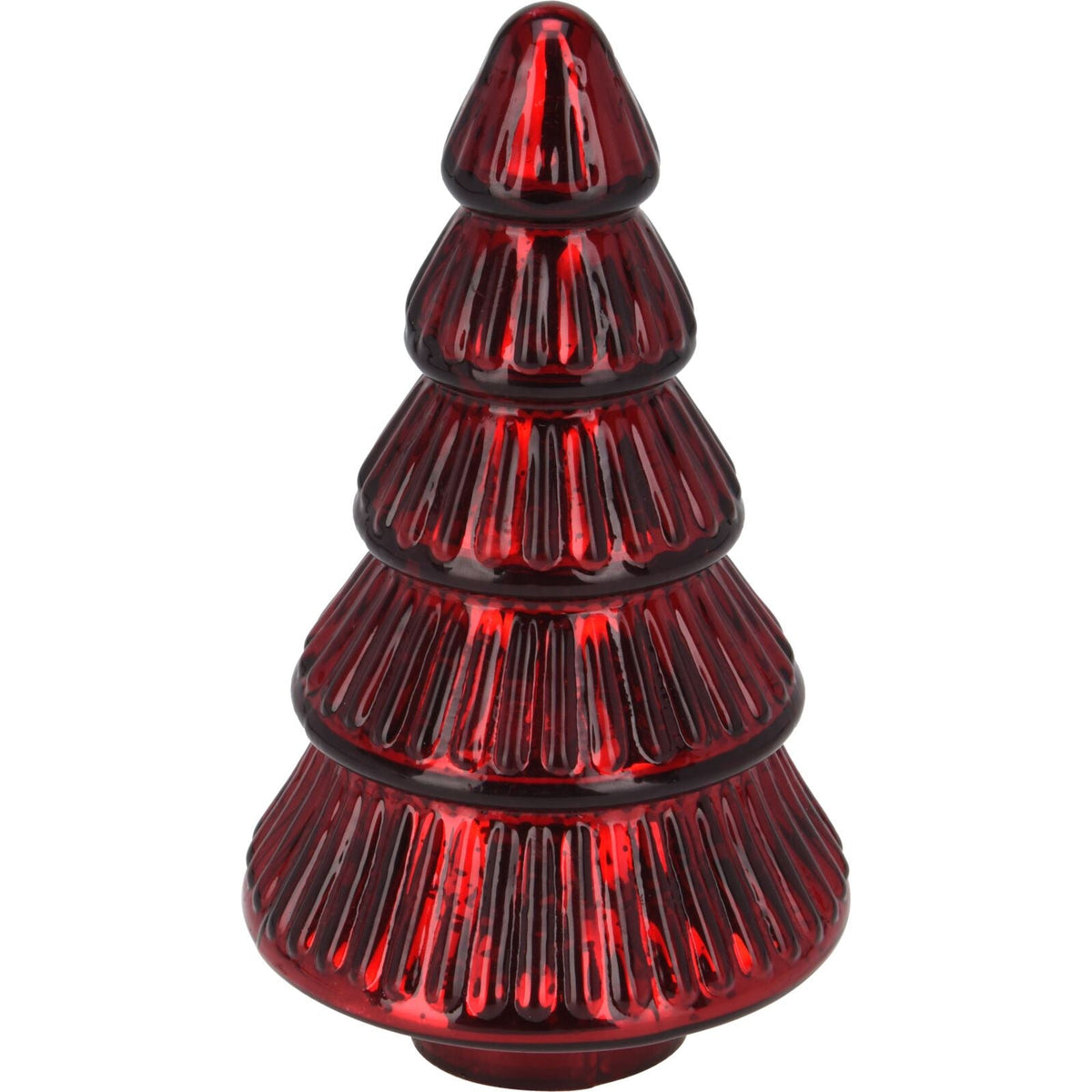 Red Glass Christmas Tree | Freestanding Mottled Gold Tree Ornament - 20cm Ornament - Tophatter Daily Deals