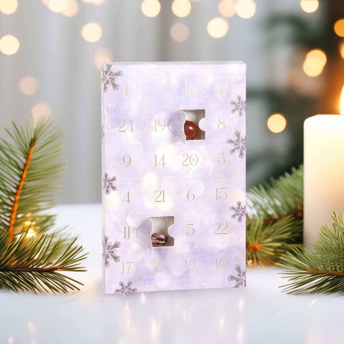 Crystal Advent Calendar with 24 Gemstones | Countdown to Christmas for Wellbeing Advent Calendar - Tophatter Daily Deals