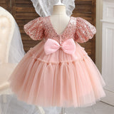 Baby Girl Sequin Ball Performance Costume Birthday Fluffy Gauze Princess Dress 0 - Tophatter Daily Deals