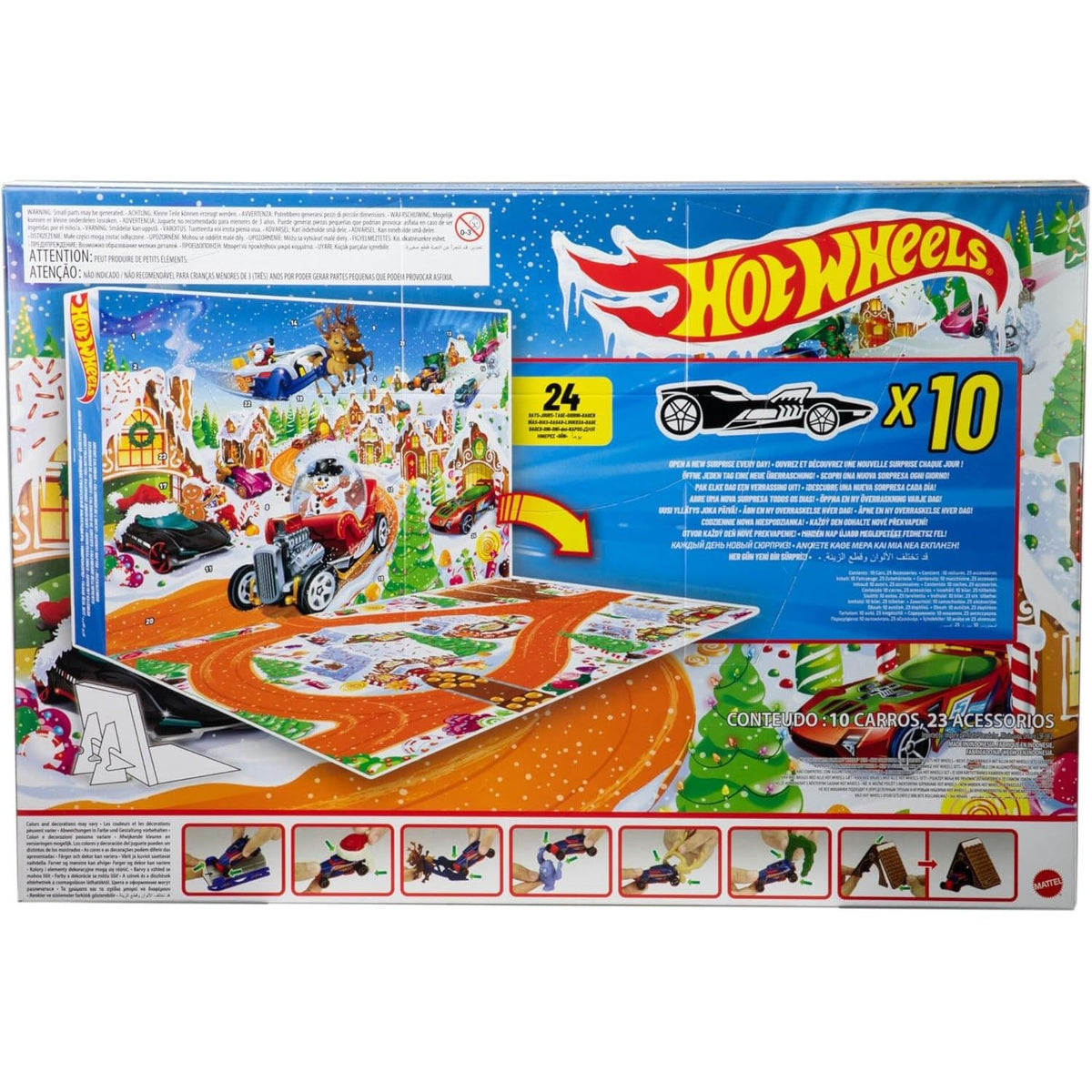 Hot Wheels Christmas Advent Calendar | 10 Hot Wheels Cars & 14 Accessories Advent Calendar - Tophatter Daily Deals