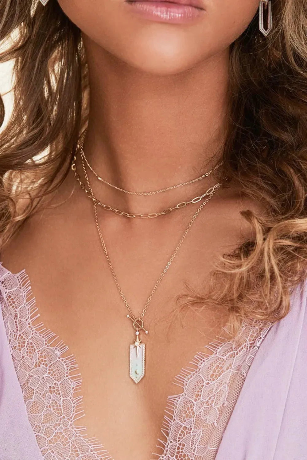 Star and Moon Gradient Pendant Copper Necklace Necklaces - Tophatter Daily Deals