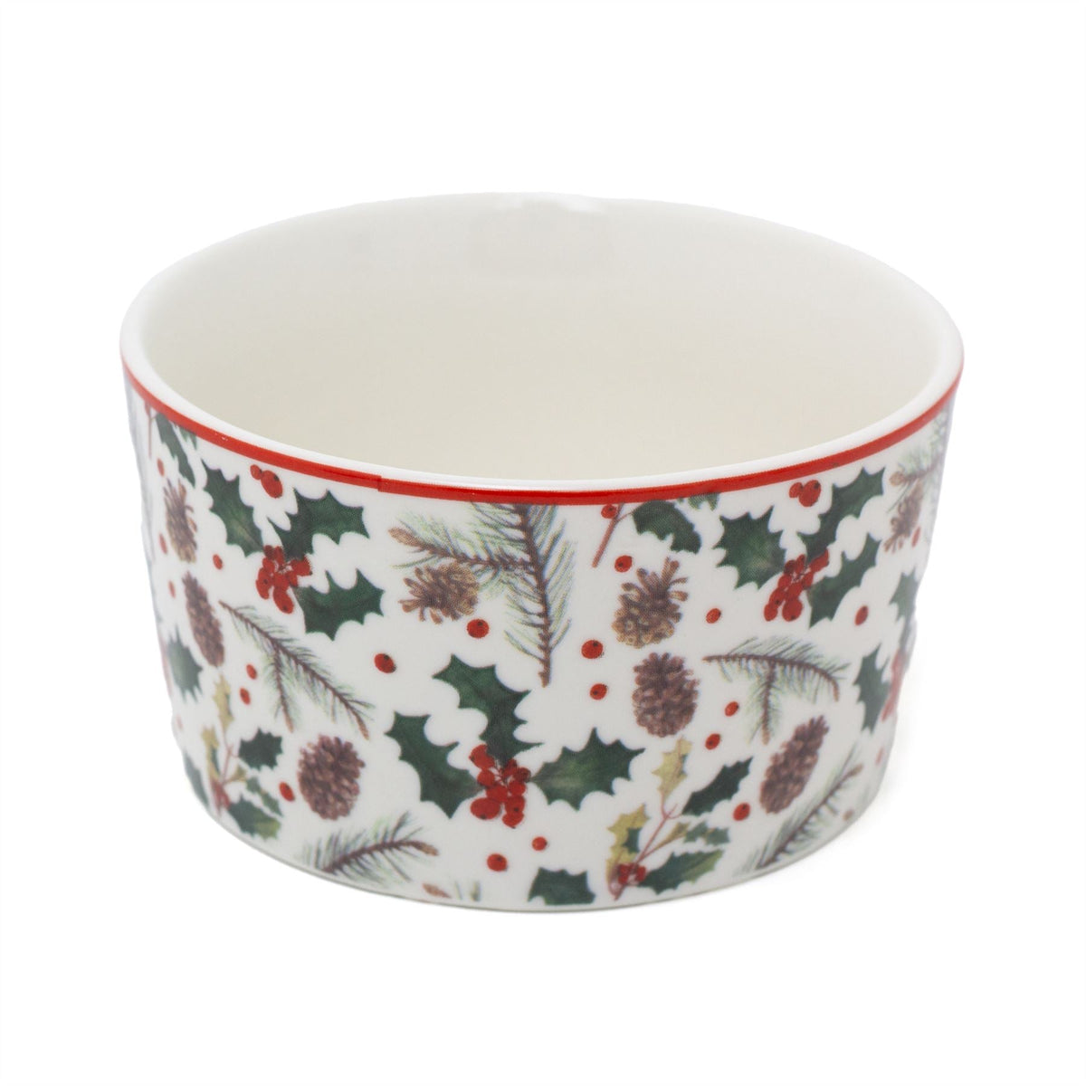 Christmas Mistletoe Serving Set | 2 Ceramic Snack Bowls with Bamboo Paddle Tray Bowl - Tophatter Daily Deals